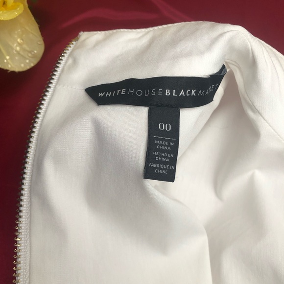 White House Black Market (WHBM) Mock Neck Sleeveless Fit & Flare Tunic Top White - Picture 5 of 10